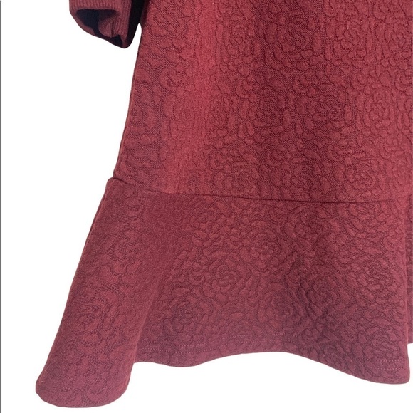 - NWT Anthropologie Red Wine Mare Mare Odila Texture Floral Knit Tunic Dress - Picture 9 of 11